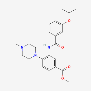 molecular formula C23H29N3O4 B5424431 methyl 3-[(3-isopropoxybenzoyl)amino]-4-(4-methyl-1-piperazinyl)benzoate 