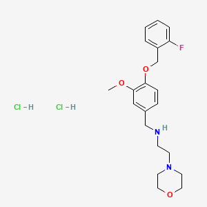 molecular formula C21H29Cl2FN2O3 B5424440 N-[[4-[(2-fluorophenyl)methoxy]-3-methoxyphenyl]methyl]-2-morpholin-4-ylethanamine;dihydrochloride 