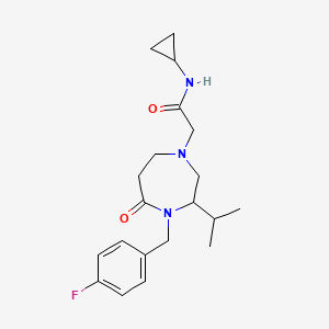 molecular formula C20H28FN3O2 B5424495 N-cyclopropyl-2-[4-(4-fluorobenzyl)-3-isopropyl-5-oxo-1,4-diazepan-1-yl]acetamide 