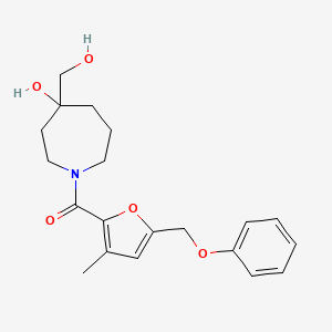 molecular formula C20H25NO5 B5424531 4-(hydroxymethyl)-1-[3-methyl-5-(phenoxymethyl)-2-furoyl]-4-azepanol 