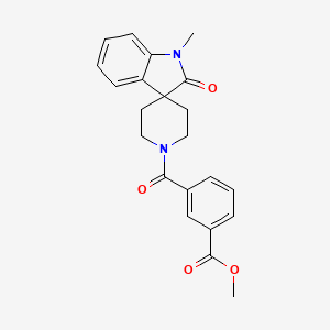 molecular formula C22H22N2O4 B5424636 methyl 3-[(1-methyl-2-oxo-1,2-dihydro-1'H-spiro[indole-3,4'-piperidin]-1'-yl)carbonyl]benzoate 