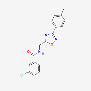 molecular formula C18H16ClN3O2 B5424815 3-chloro-4-methyl-N-{[3-(4-methylphenyl)-1,2,4-oxadiazol-5-yl]methyl}benzamide 