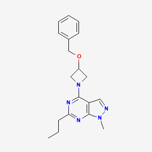 molecular formula C19H23N5O B5424914 1-Methyl-4-(3-phenylmethoxyazetidin-1-yl)-6-propylpyrazolo[3,4-d]pyrimidine 