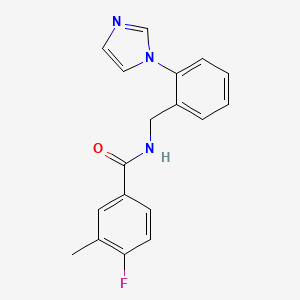 molecular formula C18H16FN3O B5424954 4-fluoro-N-[2-(1H-imidazol-1-yl)benzyl]-3-methylbenzamide 