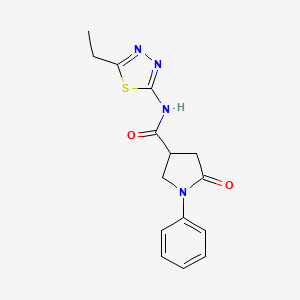 molecular formula C15H16N4O2S B5425107 N-(5-ethyl-1,3,4-thiadiazol-2-yl)-5-oxo-1-phenylpyrrolidine-3-carboxamide 