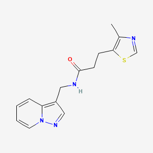 molecular formula C15H16N4OS B5425115 3-(4-methyl-1,3-thiazol-5-yl)-N-(pyrazolo[1,5-a]pyridin-3-ylmethyl)propanamide 