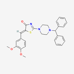 (5Z)-5-(3,4-dimethoxybenzylidene)-2-[4-(diphenylmethyl)piperazin-1-yl]-1,3-thiazol-4(5H)-one