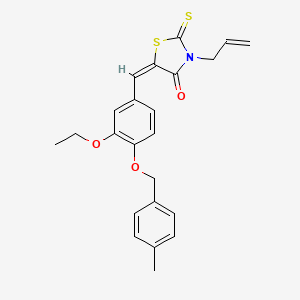 (5E)-5-{3-ethoxy-4-[(4-methylbenzyl)oxy]benzylidene}-3-(prop-2-en-1-yl)-2-thioxo-1,3-thiazolidin-4-one