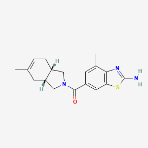 molecular formula C18H21N3OS B5425488 [(3aR,7aS)-5-methyl-1,3,3a,4,7,7a-hexahydroisoindol-2-yl]-(2-amino-4-methyl-1,3-benzothiazol-6-yl)methanone 