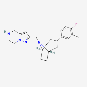 2-{[(3-endo)-3-(4-fluoro-3-methylphenyl)-8-azabicyclo[3.2.1]oct-8-yl]methyl}-4,5,6,7-tetrahydropyrazolo[1,5-a]pyrazine dihydrochloride