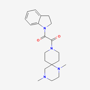 molecular formula C20H28N4O2 B5425504 9-[2,3-dihydro-1H-indol-1-yl(oxo)acetyl]-1,4-dimethyl-1,4,9-triazaspiro[5.5]undecane 