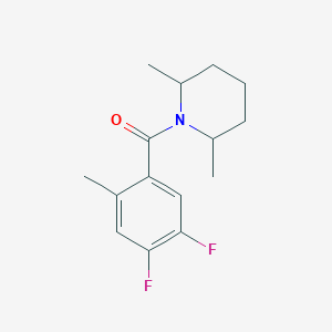 molecular formula C15H19F2NO B5425512 1-(4,5-difluoro-2-methylbenzoyl)-2,6-dimethylpiperidine 