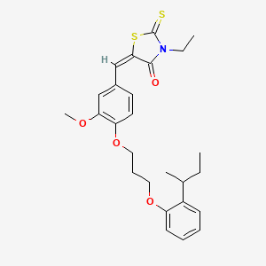 (5E)-5-[[4-[3-(2-butan-2-ylphenoxy)propoxy]-3-methoxyphenyl]methylidene]-3-ethyl-2-sulfanylidene-1,3-thiazolidin-4-one