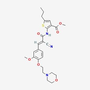 methyl 2-[(2-cyano-3-{3-methoxy-4-[2-(4-morpholinyl)ethoxy]phenyl}acryloyl)amino]-5-propyl-3-thiophenecarboxylate