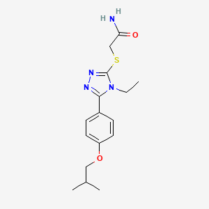 molecular formula C16H22N4O2S B5425582 2-{[4-ETHYL-5-(4-ISOBUTOXYPHENYL)-4H-1,2,4-TRIAZOL-3-YL]SULFANYL}ACETAMIDE 