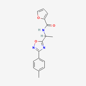 molecular formula C16H15N3O3 B5425591 N-{1-[3-(4-methylphenyl)-1,2,4-oxadiazol-5-yl]ethyl}-2-furamide 