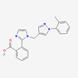 molecular formula C21H18N4O2 B5425622 2-(1-{[1-(2-methylphenyl)-1H-pyrazol-4-yl]methyl}-1H-imidazol-2-yl)benzoic acid 