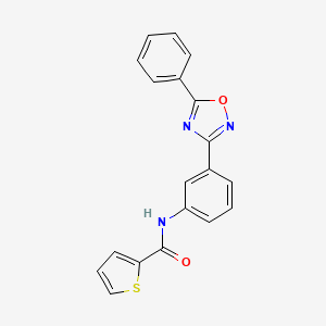 molecular formula C19H13N3O2S B5425638 N-[3-(5-phenyl-1,2,4-oxadiazol-3-yl)phenyl]thiophene-2-carboxamide 