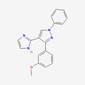 molecular formula C19H16N4O B5425648 4-(1H-imidazol-2-yl)-3-(3-methoxyphenyl)-1-phenyl-1H-pyrazole 