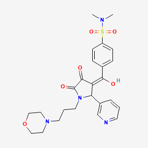 molecular formula C25H30N4O6S B5425661 4-{[4-hydroxy-1-[3-(4-morpholinyl)propyl]-5-oxo-2-(3-pyridinyl)-2,5-dihydro-1H-pyrrol-3-yl]carbonyl}-N,N-dimethylbenzenesulfonamide 