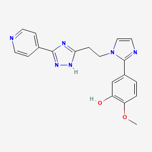 molecular formula C19H18N6O2 B5425666 2-methoxy-5-{1-[2-(3-pyridin-4-yl-1H-1,2,4-triazol-5-yl)ethyl]-1H-imidazol-2-yl}phenol 