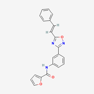 molecular formula C21H15N3O3 B5425670 N-(3-{5-[(E)-2-phenylvinyl]-1,2,4-oxadiazol-3-yl}phenyl)-2-furamide 