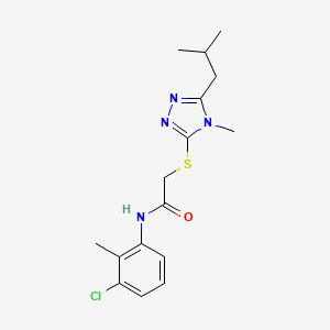 molecular formula C16H21ClN4OS B5425678 N-(3-chloro-2-methylphenyl)-2-[[4-methyl-5-(2-methylpropyl)-1,2,4-triazol-3-yl]sulfanyl]acetamide 