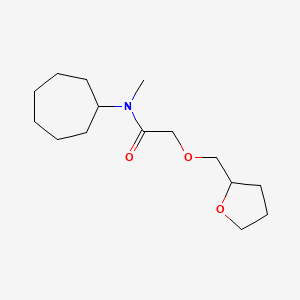 molecular formula C15H27NO3 B5425704 N-cycloheptyl-N-methyl-2-(tetrahydrofuran-2-ylmethoxy)acetamide 