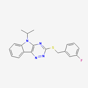 molecular formula C19H17FN4S B5425712 3-{[(3-FLUOROPHENYL)METHYL]SULFANYL}-5-(PROPAN-2-YL)-5H-[1,2,4]TRIAZINO[5,6-B]INDOLE 