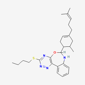 3-Butylsulfanyl-6-[6-methyl-4-(4-methylpent-3-enyl)cyclohex-3-en-1-yl]-6,7-dihydro-[1,2,4]triazino[5,6-d][3,1]benzoxazepine