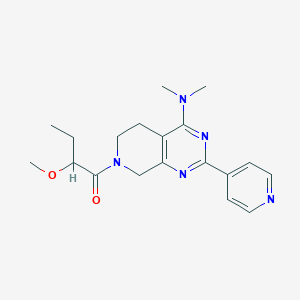 molecular formula C19H25N5O2 B5425753 7-(2-methoxybutanoyl)-N,N-dimethyl-2-pyridin-4-yl-5,6,7,8-tetrahydropyrido[3,4-d]pyrimidin-4-amine 