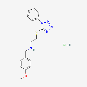 N-[(4-methoxyphenyl)methyl]-2-(1-phenyltetrazol-5-yl)sulfanylethanamine;hydrochloride