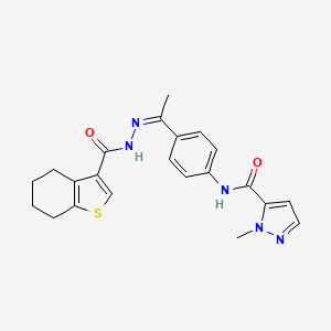 1-methyl-N-{4-[N-(4,5,6,7-tetrahydro-1-benzothien-3-ylcarbonyl)ethanehydrazonoyl]phenyl}-1H-pyrazole-5-carboxamide