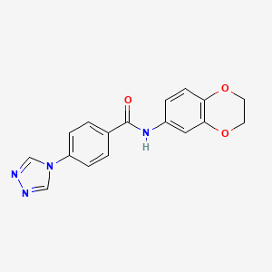 N-(2,3-dihydro-1,4-benzodioxin-6-yl)-4-(1,2,4-triazol-4-yl)benzamide