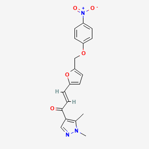 (E)-1-(1,5-DIMETHYL-1H-PYRAZOL-4-YL)-3-{5-[(4-NITROPHENOXY)METHYL]-2-FURYL}-2-PROPEN-1-ONE