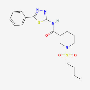 1-butylsulfonyl-N-(5-phenyl-1,3,4-thiadiazol-2-yl)piperidine-3-carboxamide