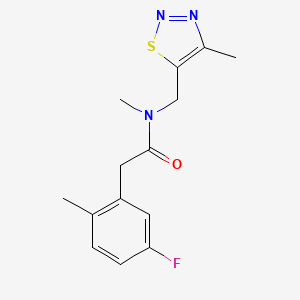 2-(5-fluoro-2-methylphenyl)-N-methyl-N-[(4-methyl-1,2,3-thiadiazol-5-yl)methyl]acetamide