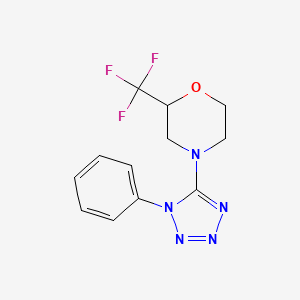 molecular formula C12H12F3N5O B5425830 4-(1-phenyl-1H-tetrazol-5-yl)-2-(trifluoromethyl)morpholine 