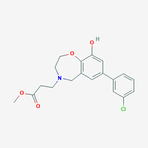 molecular formula C19H20ClNO4 B5425844 methyl 3-[7-(3-chlorophenyl)-9-hydroxy-2,3-dihydro-1,4-benzoxazepin-4(5H)-yl]propanoate 