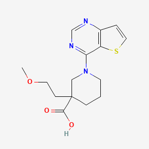 3-(2-methoxyethyl)-1-thieno[3,2-d]pyrimidin-4-ylpiperidine-3-carboxylic acid