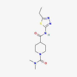 molecular formula C13H21N5O2S B5425886 N~4~-(5-ethyl-1,3,4-thiadiazol-2-yl)-N~1~,N~1~-dimethylpiperidine-1,4-dicarboxamide 