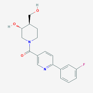 molecular formula C18H19FN2O3 B5425907 [6-(3-fluorophenyl)pyridin-3-yl]-[(3R,4R)-3-hydroxy-4-(hydroxymethyl)piperidin-1-yl]methanone 