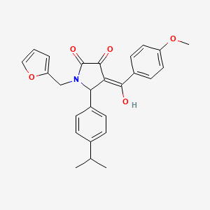 molecular formula C26H25NO5 B5425912 1-(Furan-2-ylmethyl)-3-hydroxy-5-(4-isopropylphenyl)-4-(4-methoxybenzoyl)-1H-pyrrol-2(5H)-one CAS No. 488860-46-4