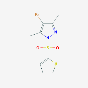 molecular formula C9H9BrN2O2S2 B5425933 4-bromo-3,5-dimethyl-1-(2-thienylsulfonyl)-1H-pyrazole 