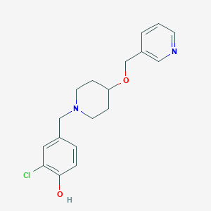 molecular formula C18H21ClN2O2 B5425944 2-chloro-4-{[4-(3-pyridinylmethoxy)-1-piperidinyl]methyl}phenol 