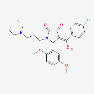 molecular formula C26H31ClN2O5 B5425950 (4E)-4-[(4-chlorophenyl)-hydroxymethylidene]-1-[3-(diethylamino)propyl]-5-(2,5-dimethoxyphenyl)pyrrolidine-2,3-dione 