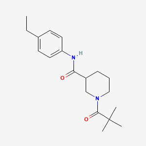 molecular formula C19H28N2O2 B5426010 1-(2,2-dimethylpropanoyl)-N-(4-ethylphenyl)piperidine-3-carboxamide 