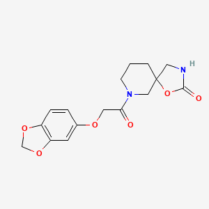 molecular formula C16H18N2O6 B5426023 7-[(1,3-benzodioxol-5-yloxy)acetyl]-1-oxa-3,7-diazaspiro[4.5]decan-2-one 