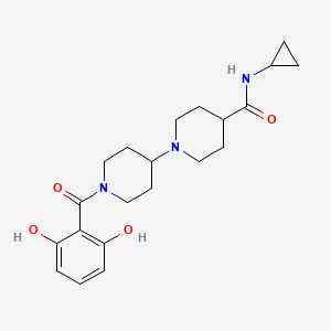 molecular formula C21H29N3O4 B5426028 N-cyclopropyl-1'-(2,6-dihydroxybenzoyl)-1,4'-bipiperidine-4-carboxamide 