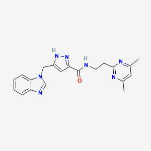 5-(1H-benzimidazol-1-ylmethyl)-N-[2-(4,6-dimethylpyrimidin-2-yl)ethyl]-1H-pyrazole-3-carboxamide